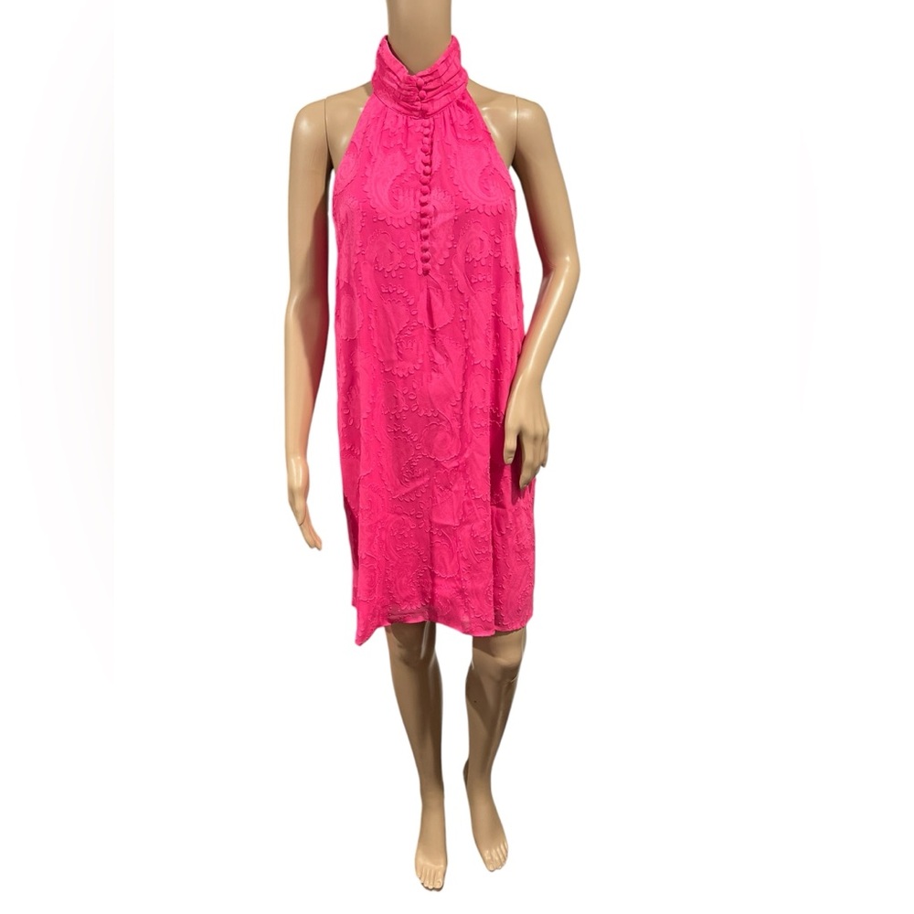Lilly Pulitzer Kristine Halter Dress Pink Tango Tangerine Dream Jacquard size XS - Picture 2 of 16